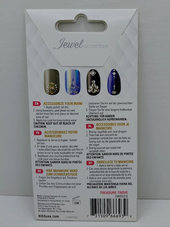 NWT Dashing Diva, Sally Hansen and Kiss Jewel Accent Nail Stickers for home mani - Picture 7 of 9
